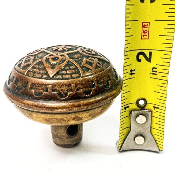 Antique Solid Brass Victorian/Eastlake Single Door Knob Art Nouveau - Picture 10 of 10